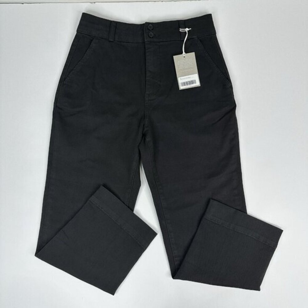 Everlane Organic Cotton Straight-Leg 2 Pants Black‎ Ankle High Rise Womens 8 NEW
